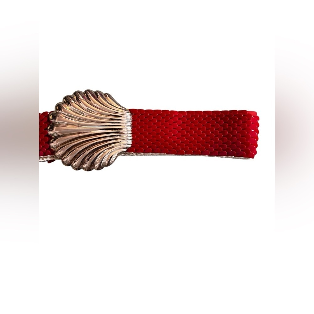 Vintage red mermaid shell belt, o/s - Picture 3 of 8